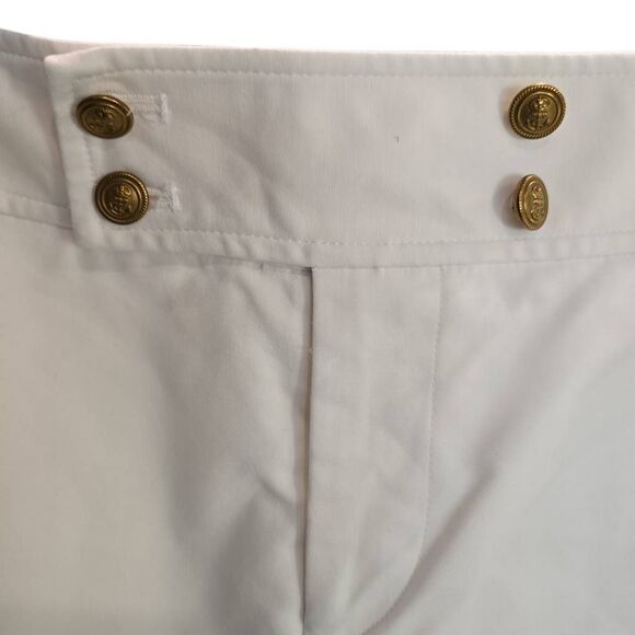 Lauren Ralph Lauren Women's White Pencil Skirt With Gold Buttons, Stretchy, Summ - Picture 4 of 7